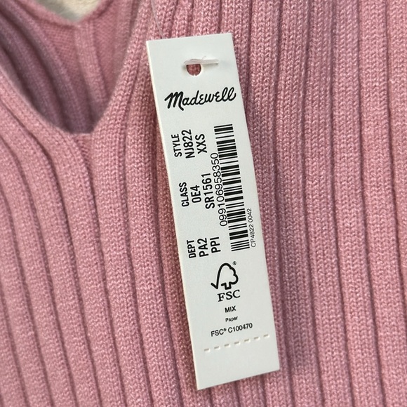 Madewell Ribbed V-Neck Tank Top Size XXS - Picture 3 of 4